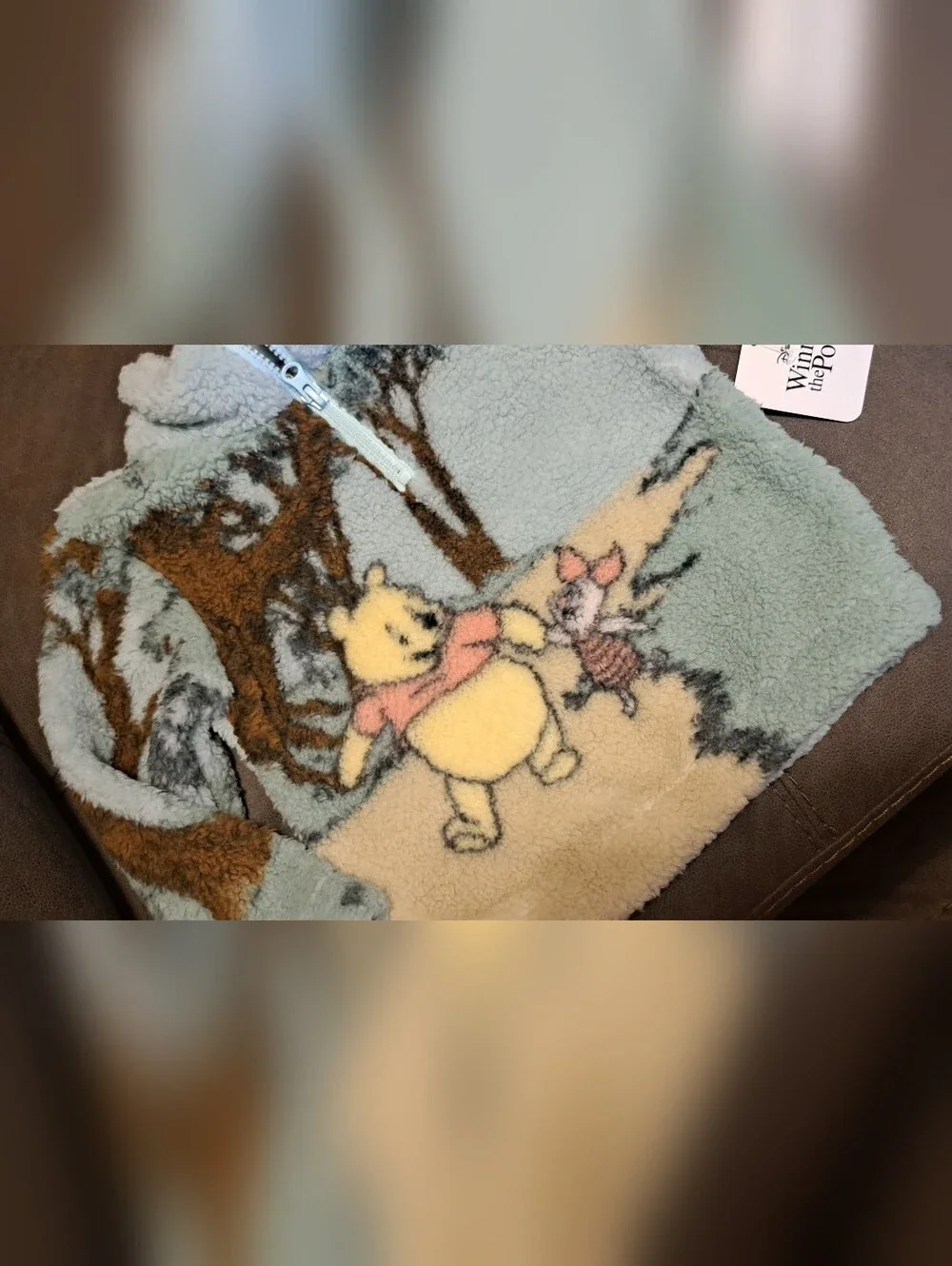 Disney Winnie the Pooh Sherpa 100 Acre Woods Piglet 3/4 Zip Jacket Top Coat 3T
